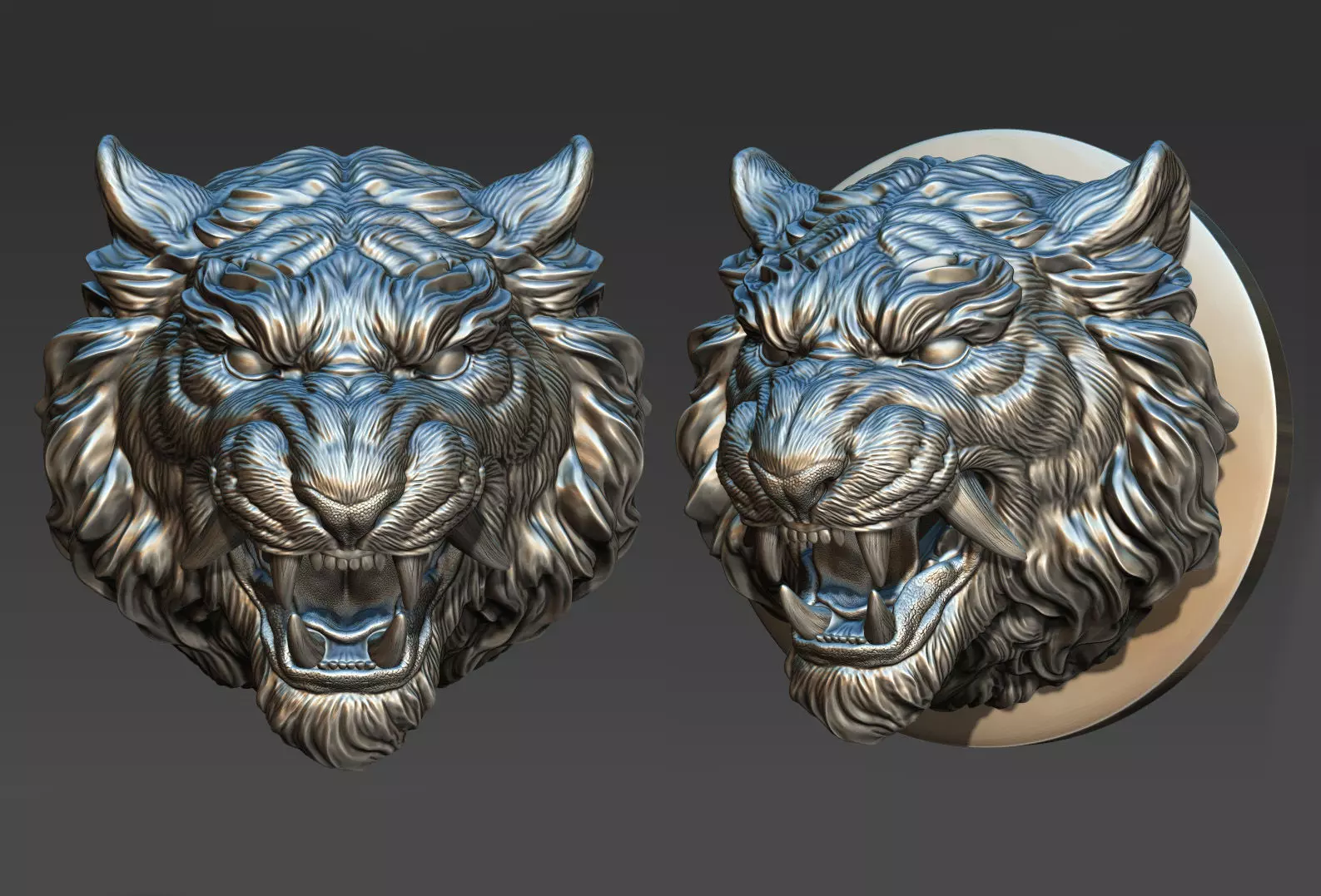 Tiger head in Japanese style 3D print model_0
