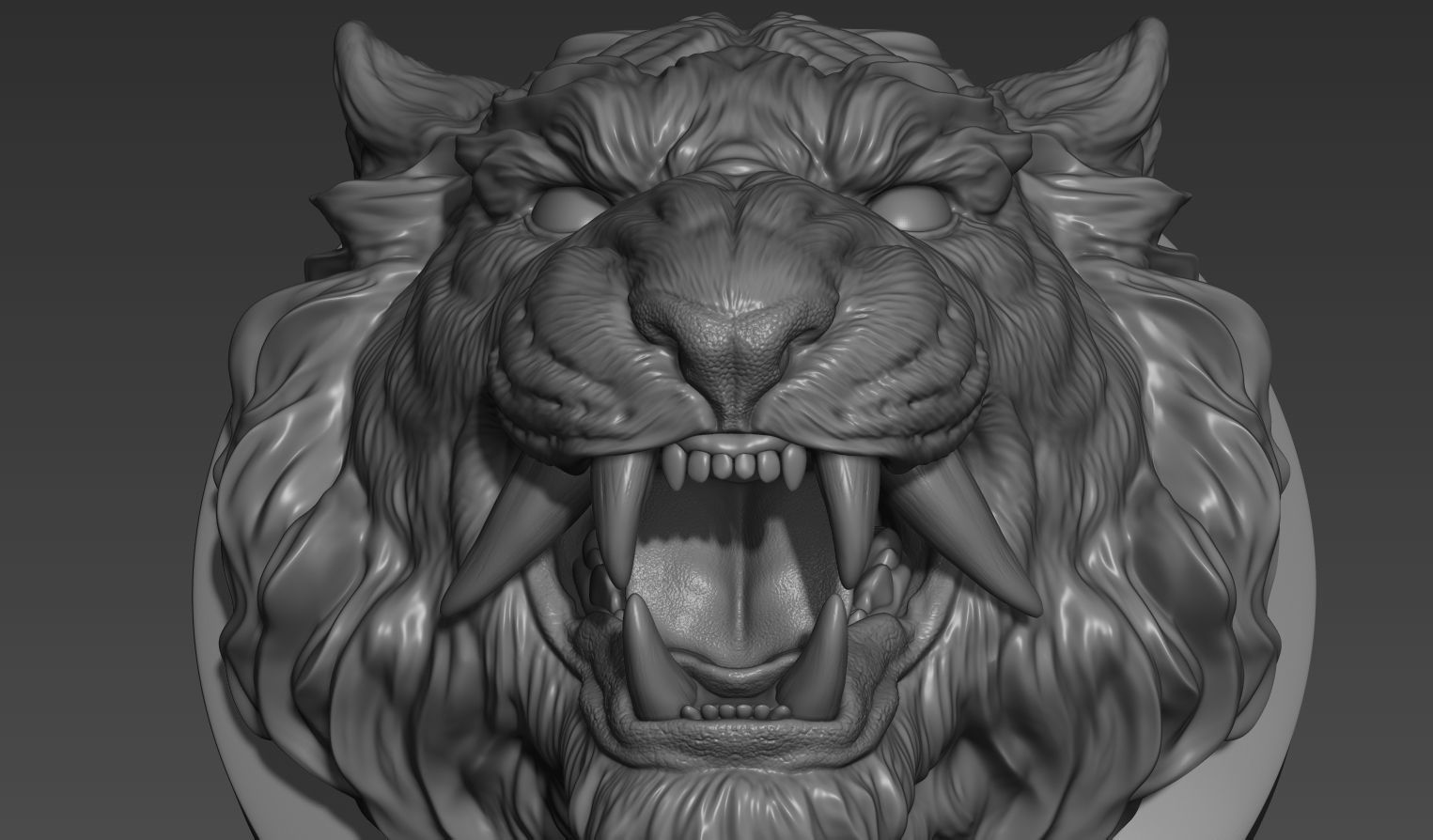 Tiger head in Japanese style 3D print model_12