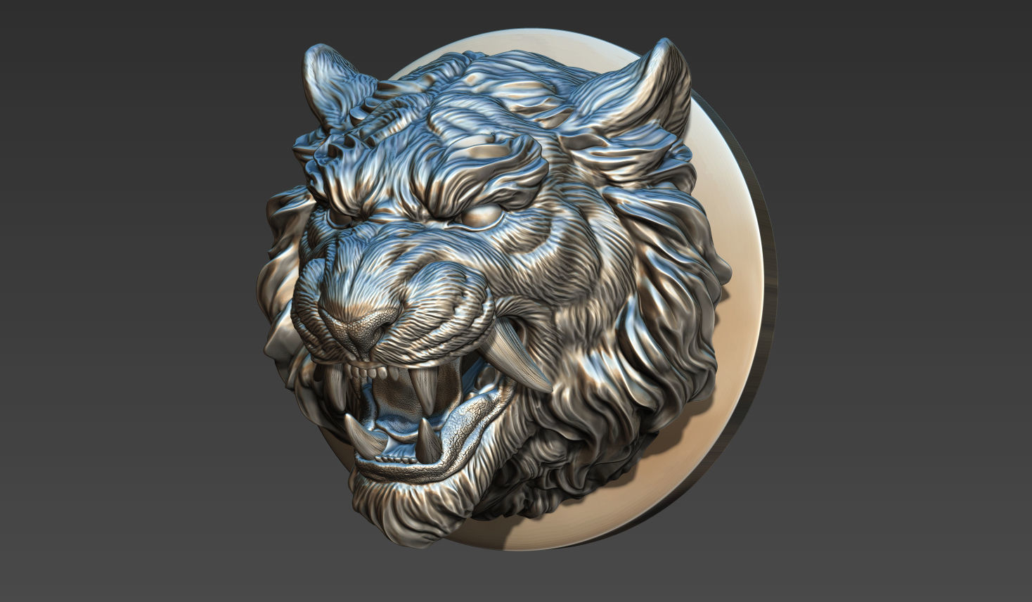 Tiger head in Japanese style 3D print model_19