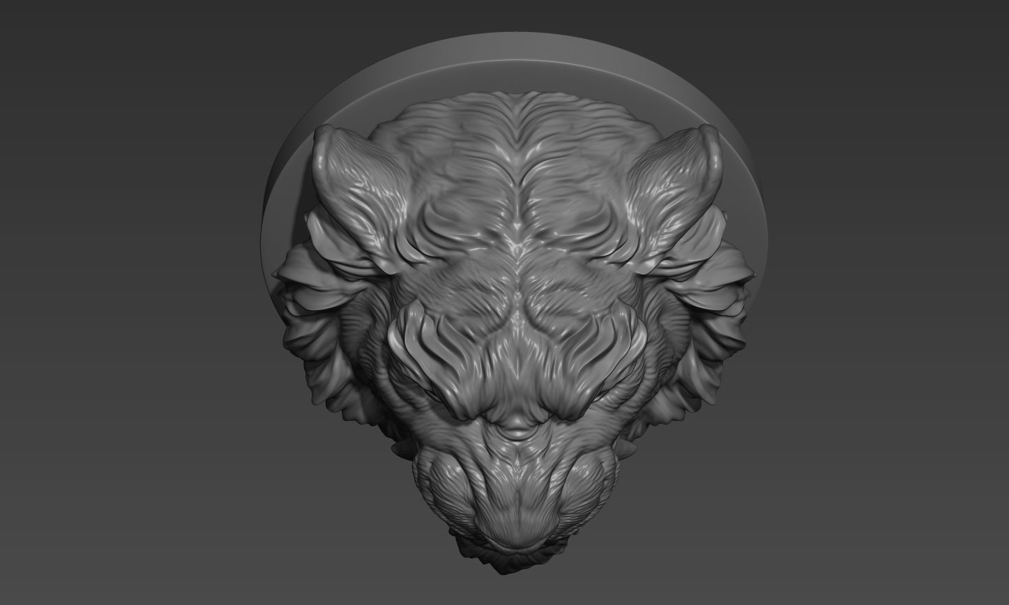 Tiger head in Japanese style 3D print model_4