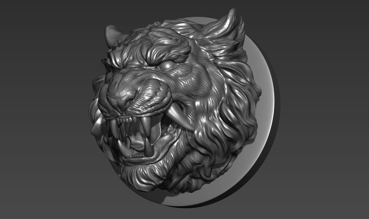 Tiger head in Japanese style 3D print model_16