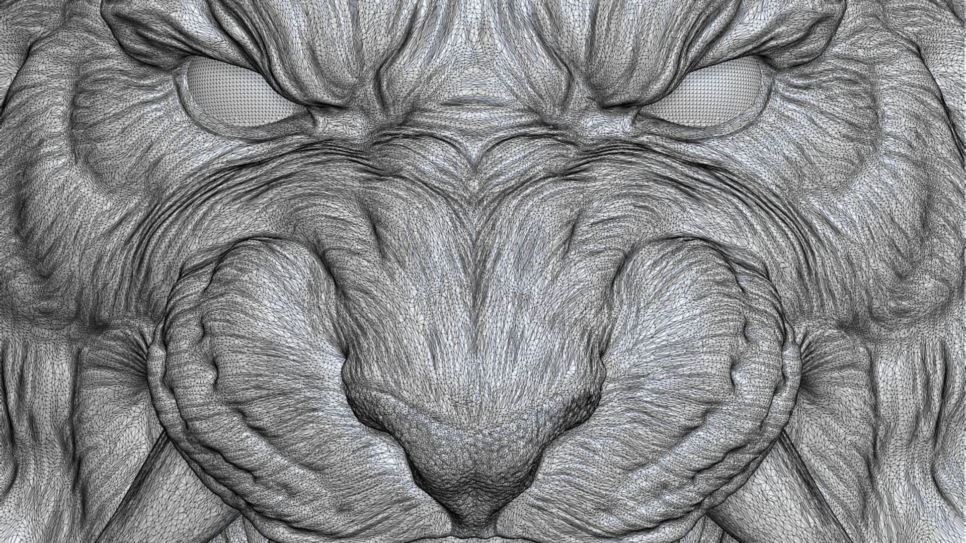 Tiger head in Japanese style 3D print model_20