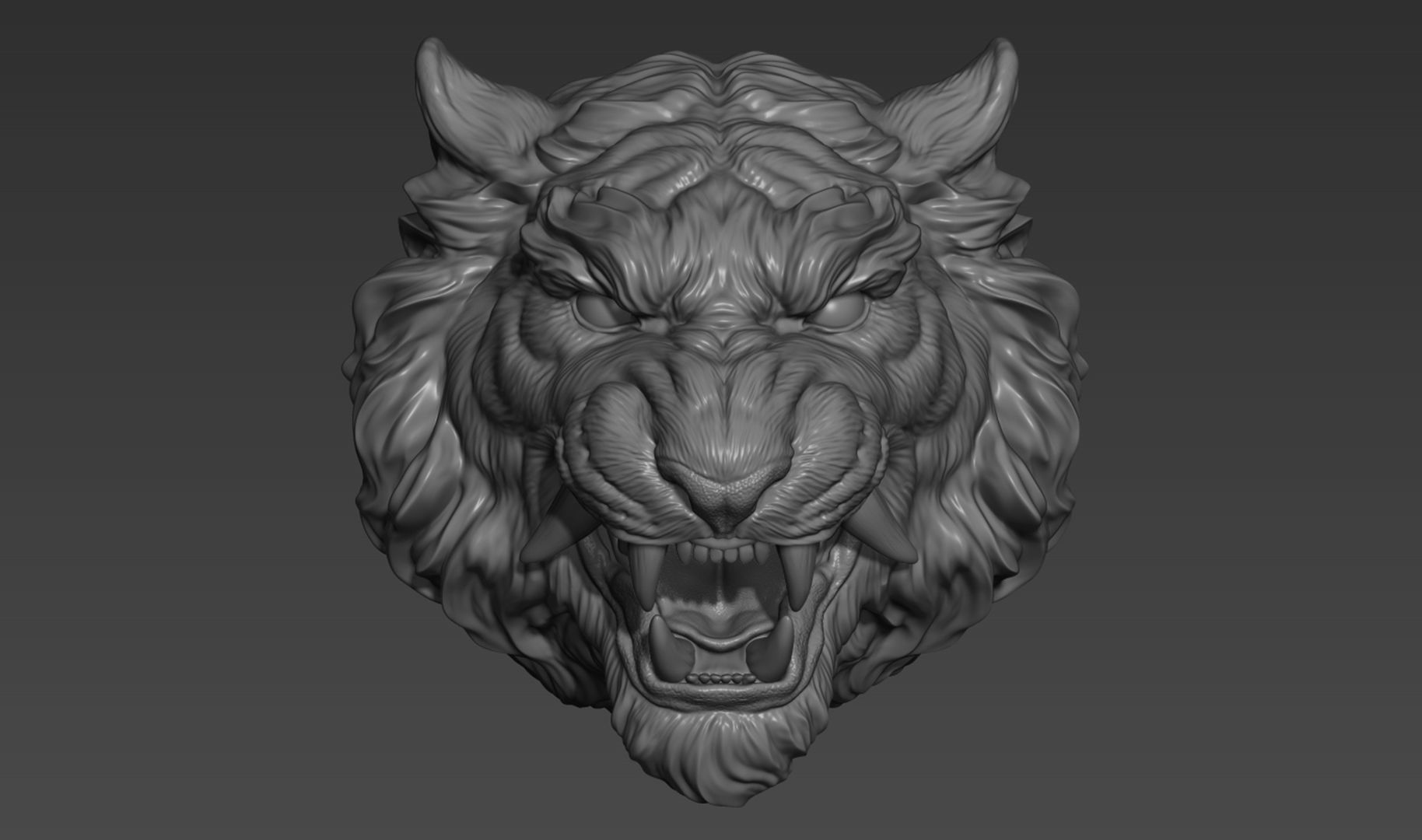 Tiger head in Japanese style 3D print model_11