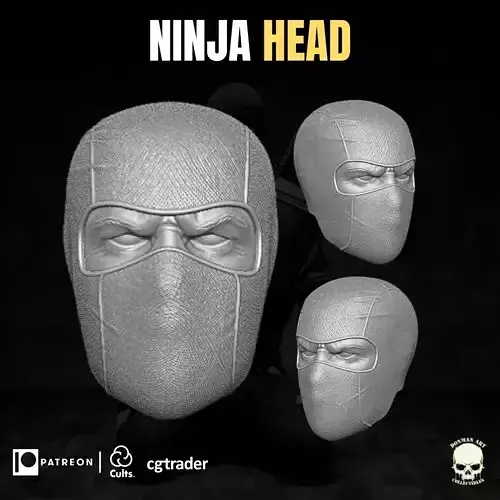 Ninja head 3D printable File For Action Figures
