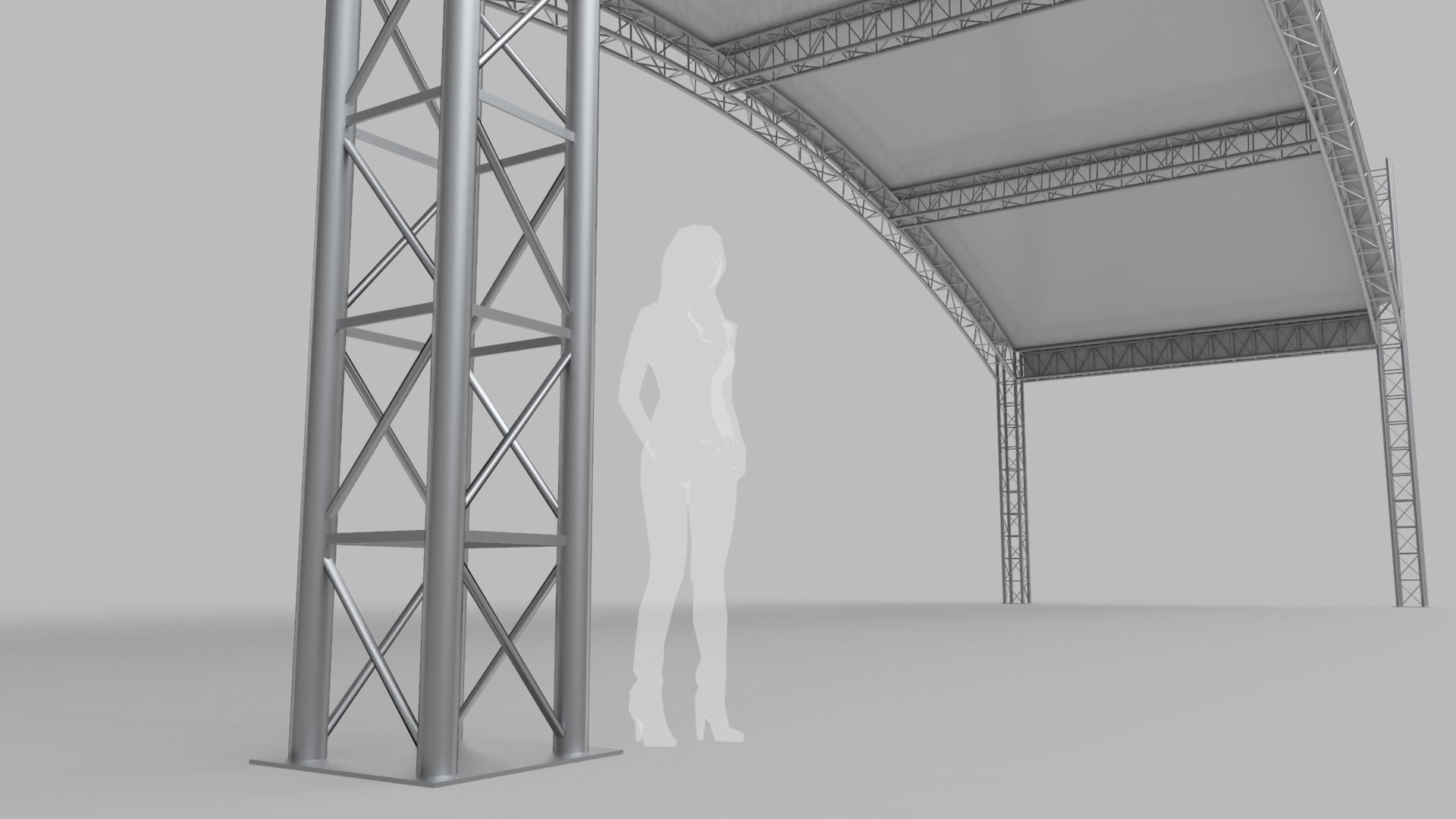 Giant Truss Arch Tent 3D model_2