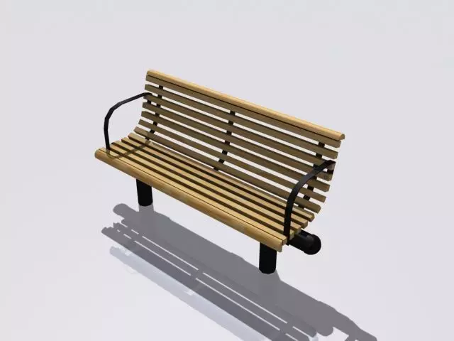 Bench park 3D model_0