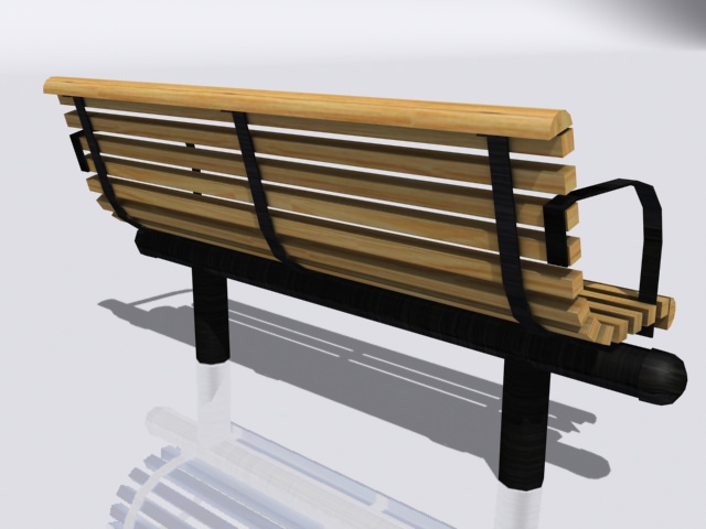 Bench park 3D model_1