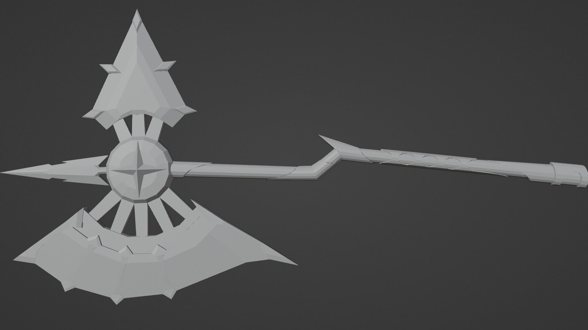 stylized golden fantasy axe  Free low-poly 3D model_2
