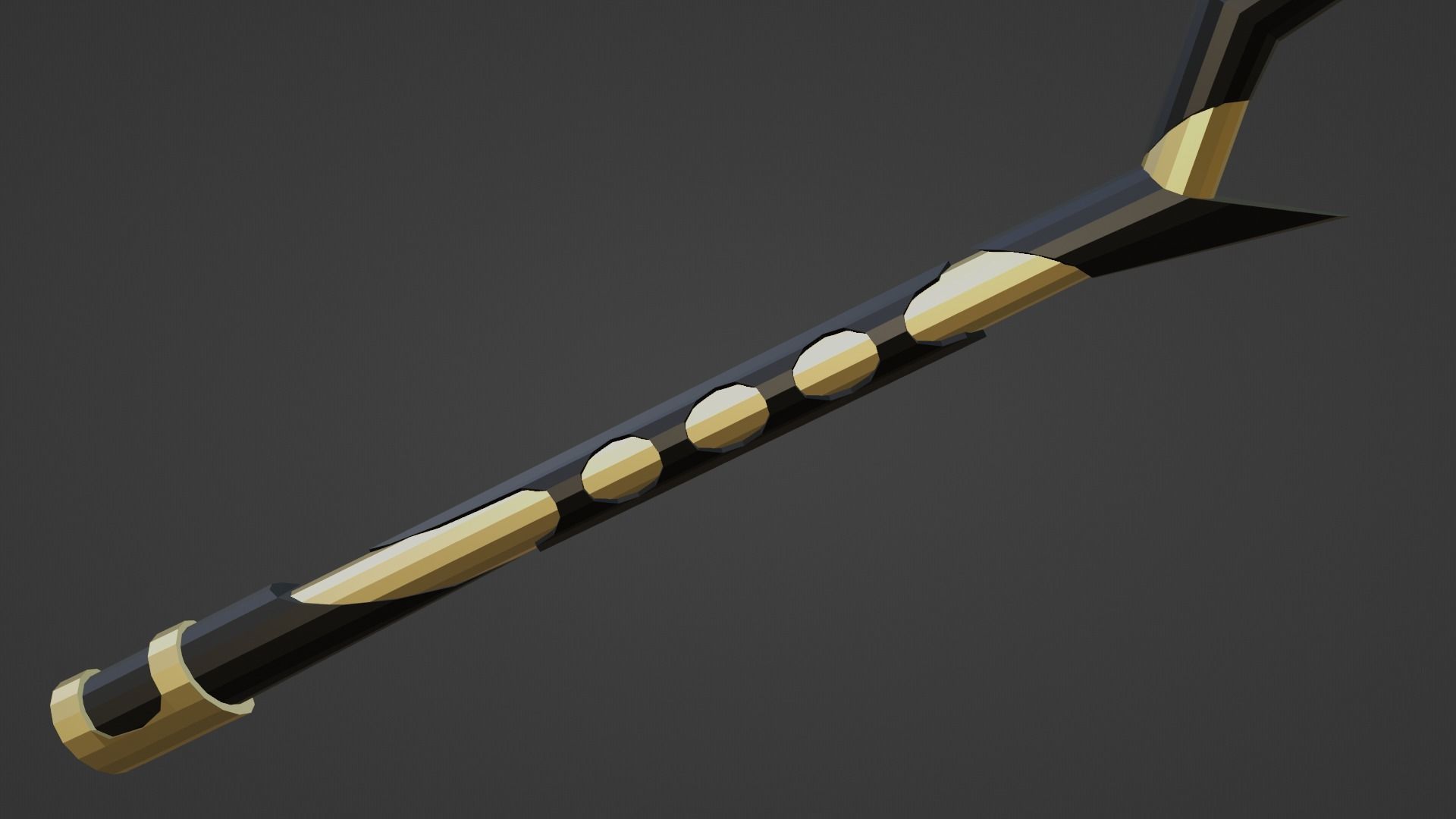 stylized golden fantasy axe  Free low-poly 3D model_12