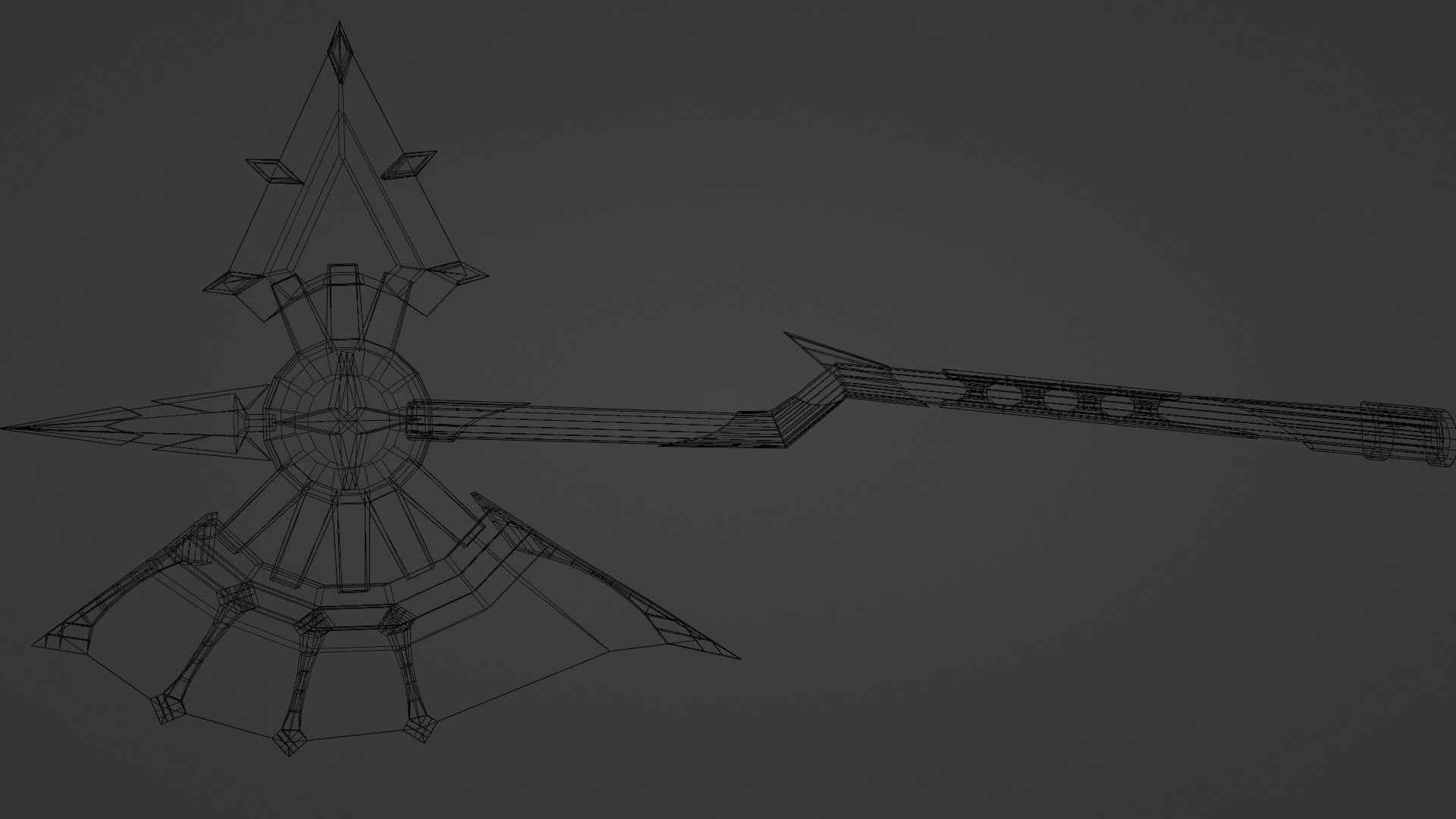 stylized golden fantasy axe  Free low-poly 3D model_5