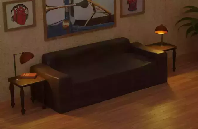 vintage armchair and coffee table