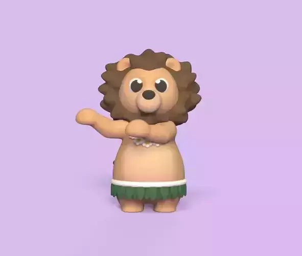 Lion Hula Dance 3D print model