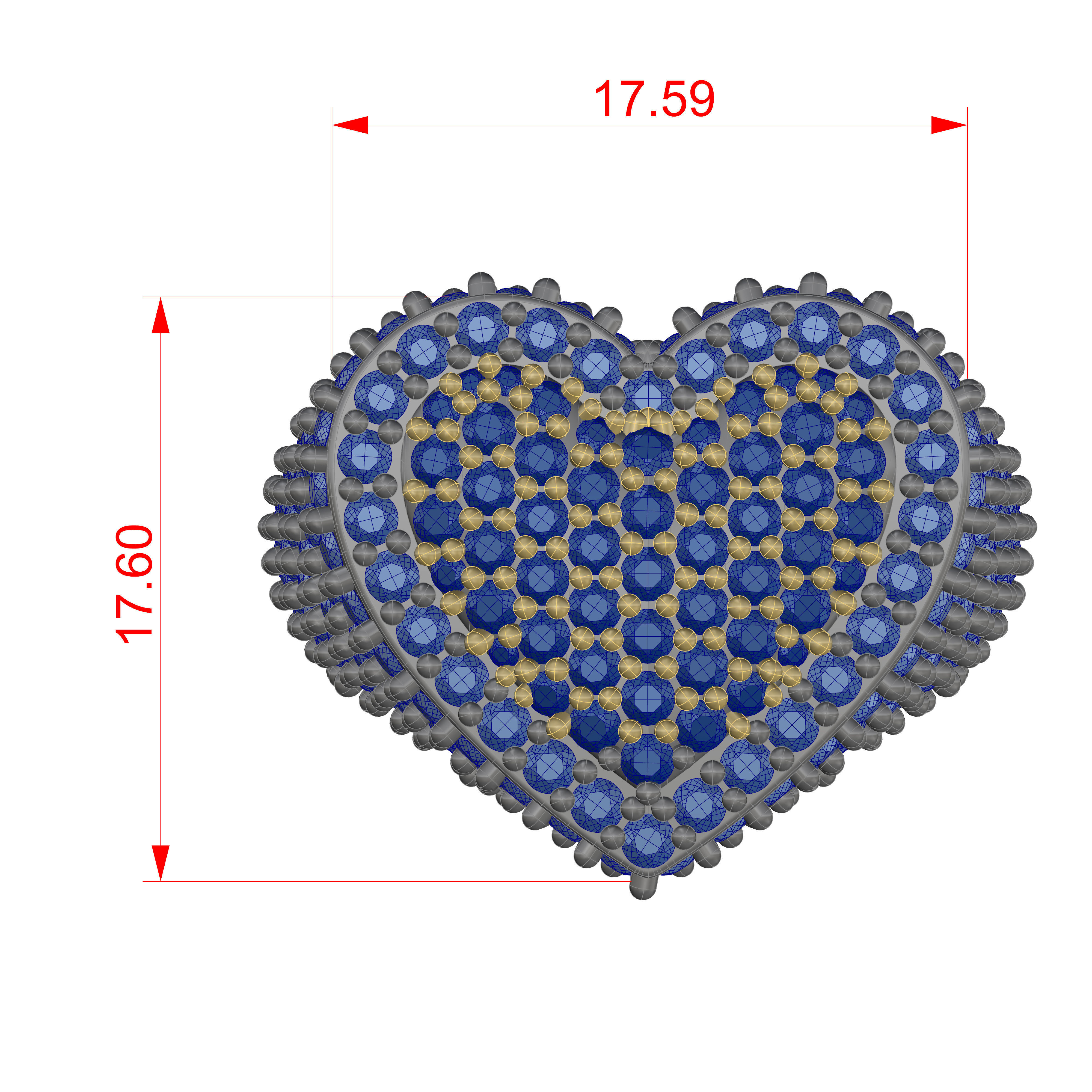 DIAMOND HEART RING  3D print model_3