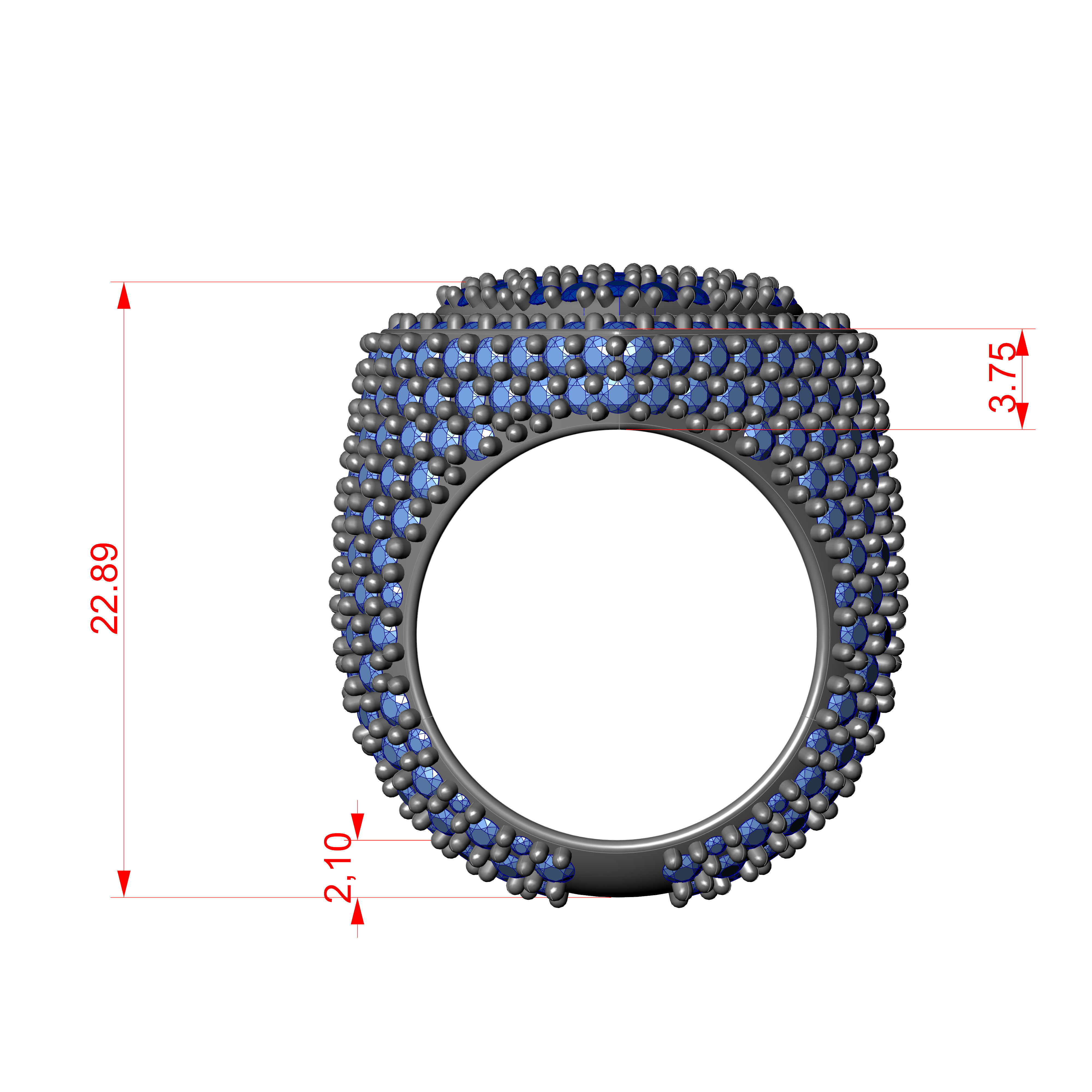 DIAMOND HEART RING  3D print model_4