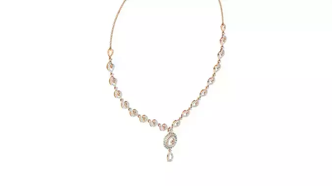 NK-73 necklace with diamonds and pearls