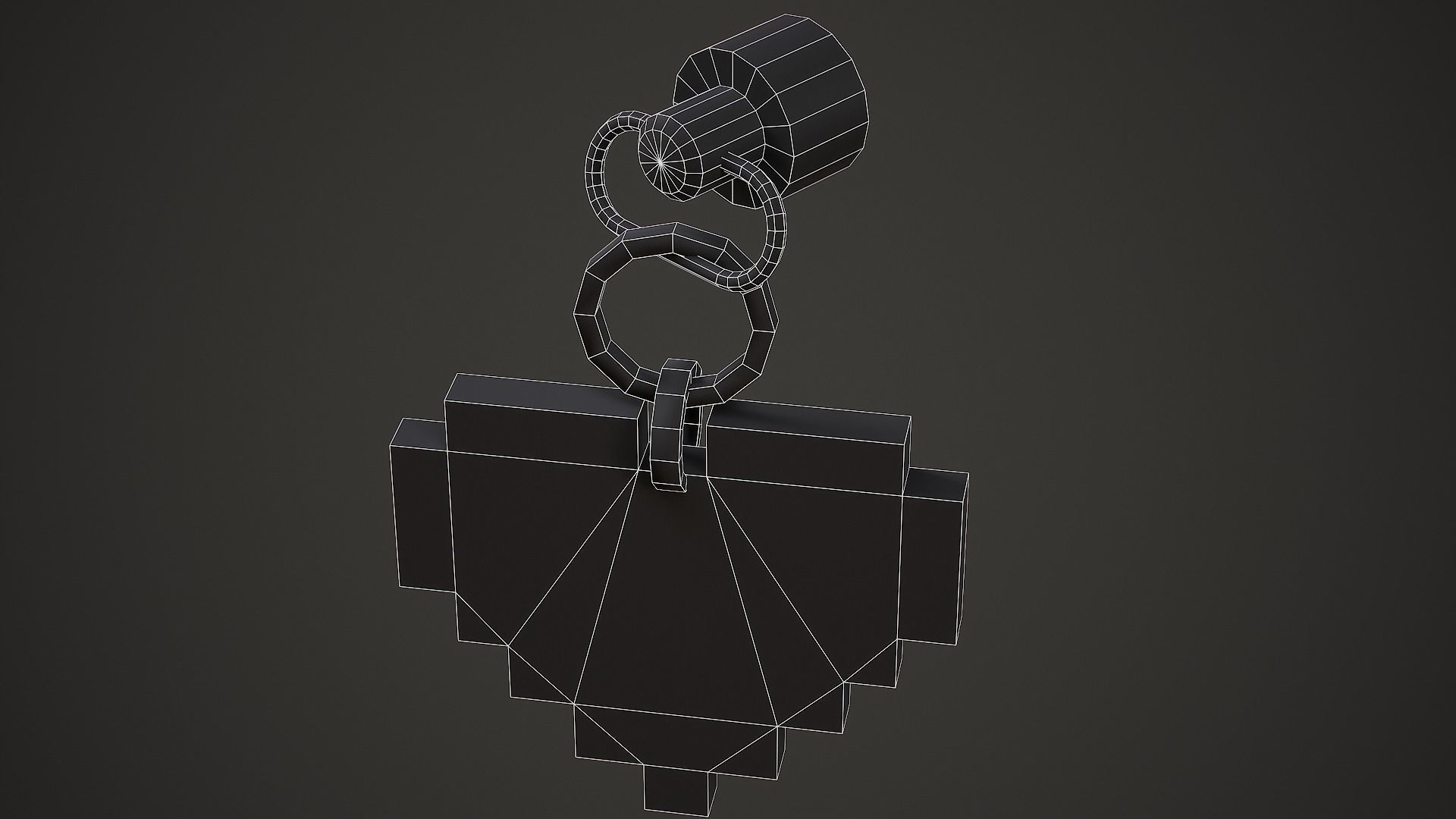 8-Bit Heart Weapon Charm - Low Poly Game Ready Low-poly 3D model_12