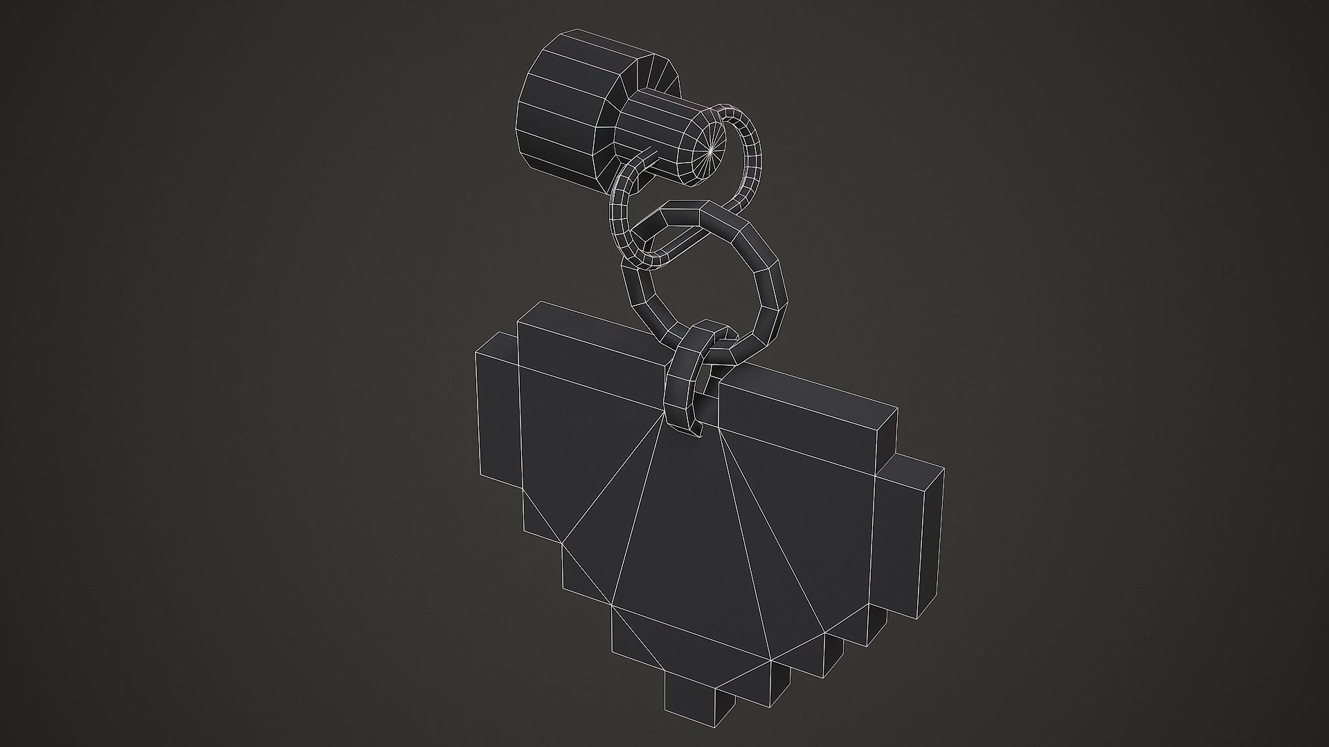 8-Bit Heart Weapon Charm - Low Poly Game Ready Low-poly 3D model_13
