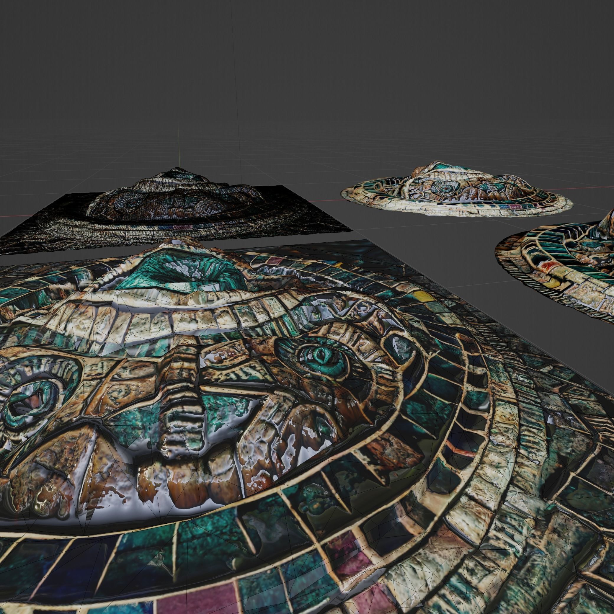 3D model and PBR textures of an ancient alien mosaic Low-poly 3D model_4