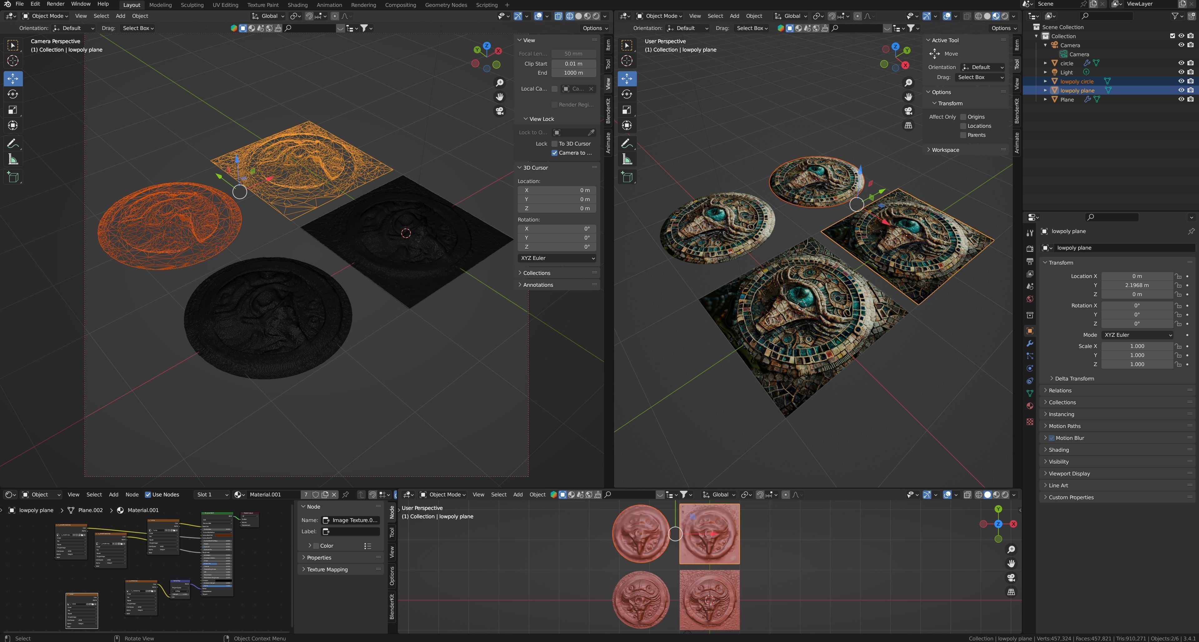 3D model and PBR textures of an ancient alien mosaic Low-poly 3D model_3