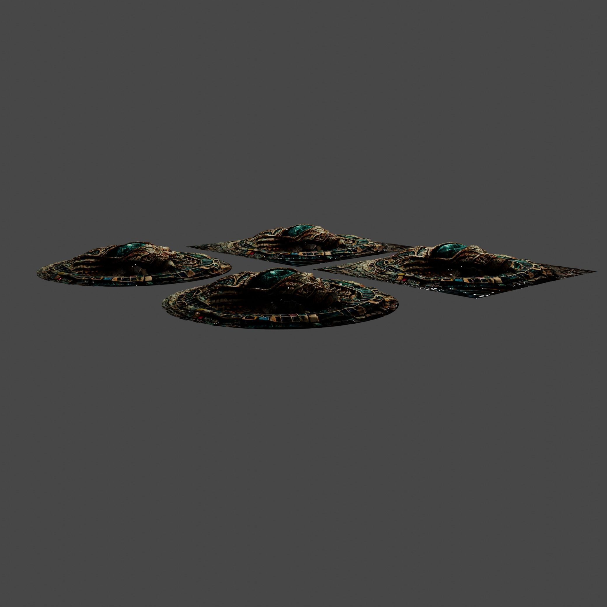 3D model and PBR textures of an ancient alien mosaic Low-poly 3D model_6