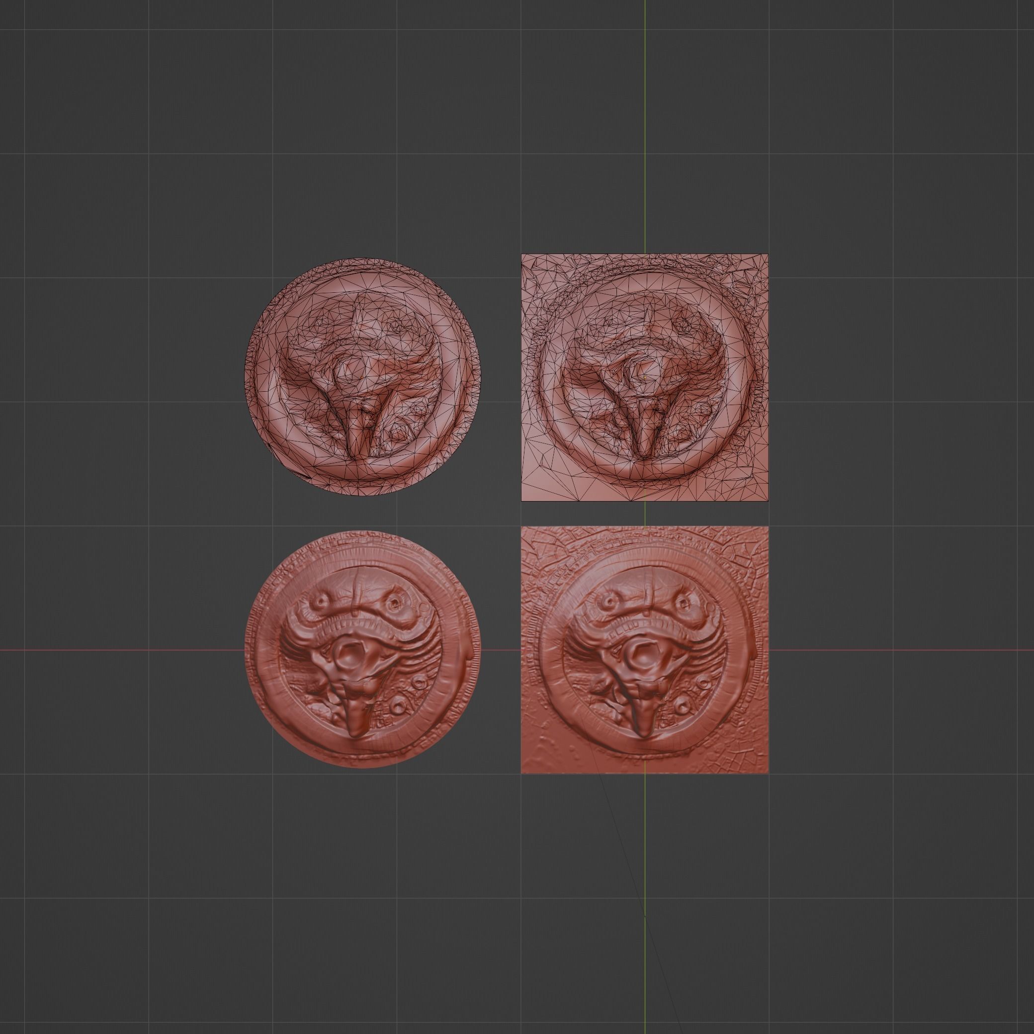 3D model and PBR textures of an ancient alien mosaic Low-poly 3D model_7