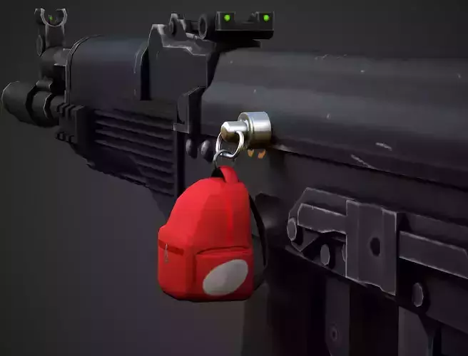 Backpack Weapon Charm - Low Poly Game Ready