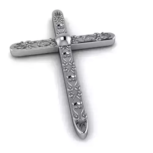 Textured cross with design 3D print model