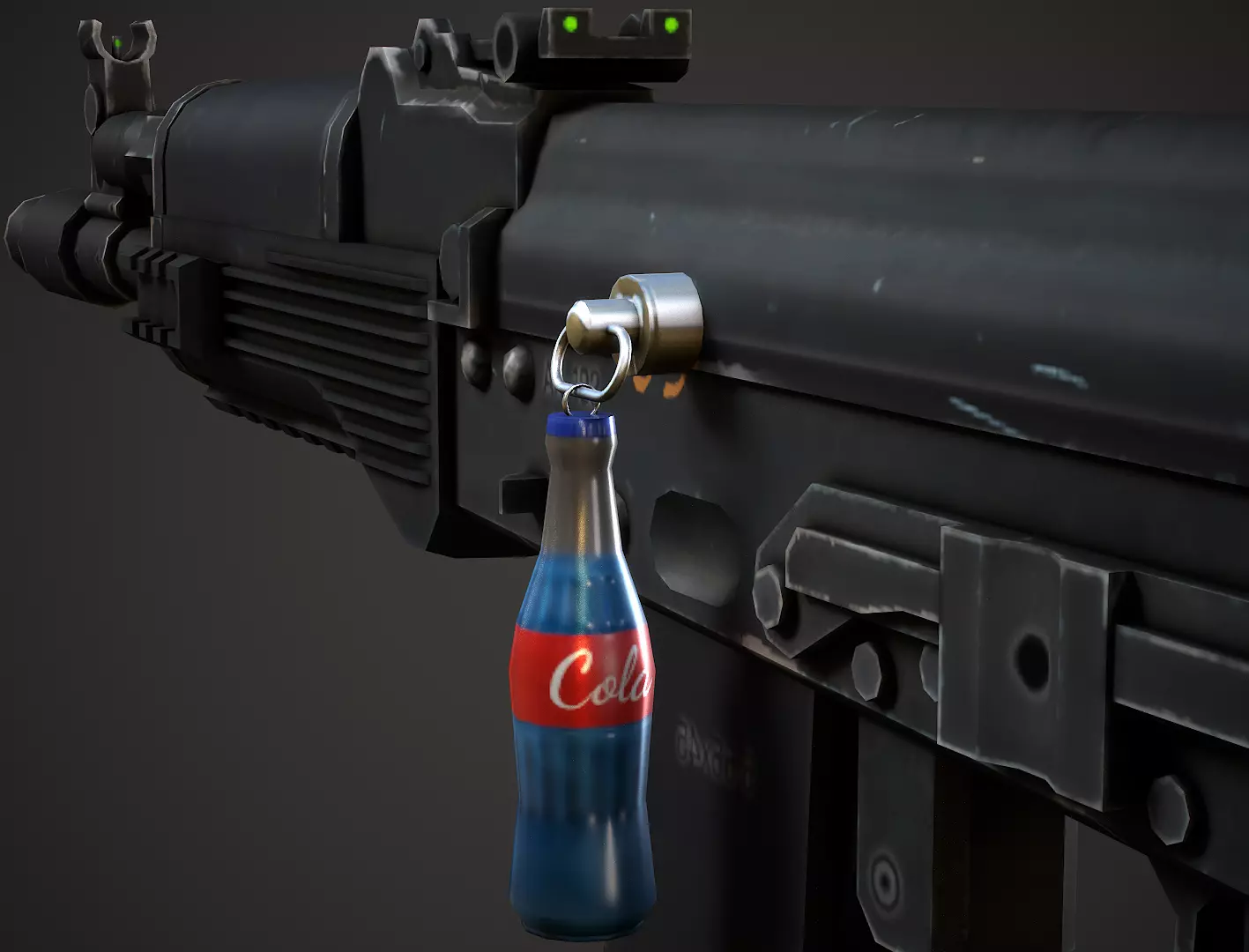 Bottle Weapon Charm - Low Poly Game Ready Low-poly 3D model_0