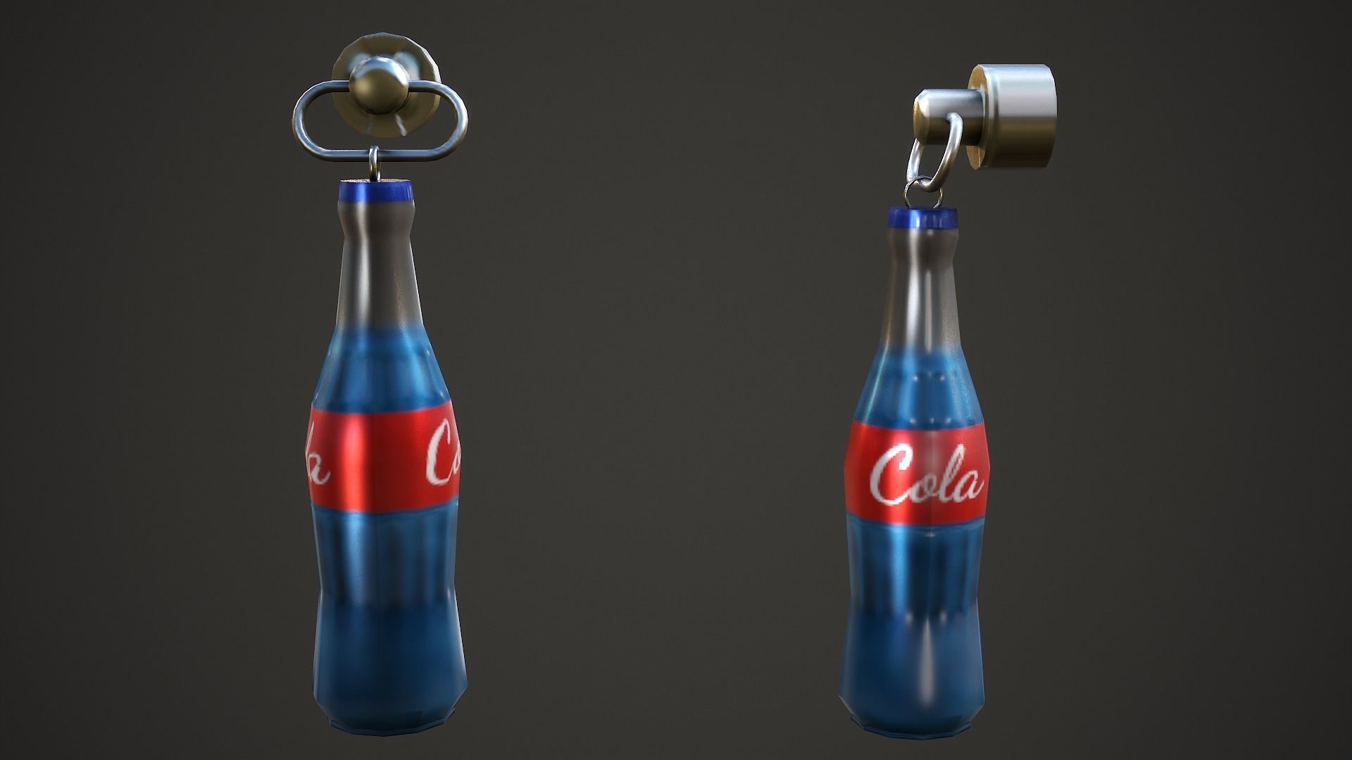 Bottle Weapon Charm - Low Poly Game Ready Low-poly 3D model_3