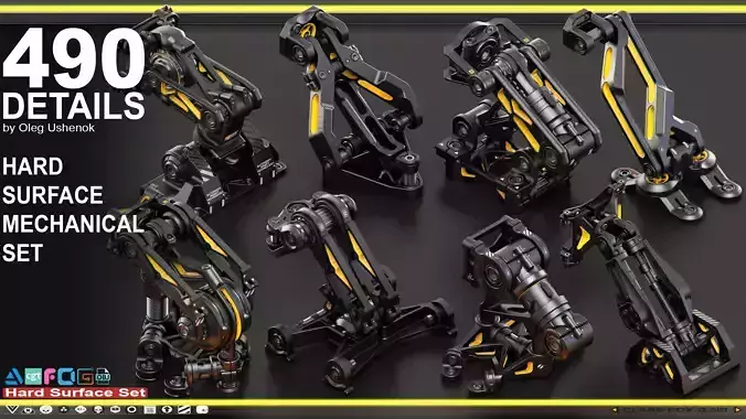 Sci-Fi Hard Surface KITBASH 490 DETAILS 3D model