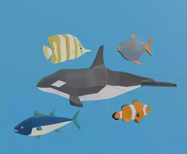 Fish pack - Pack de peces - Lowpoly Low-poly 3D model