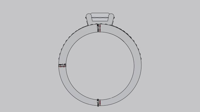 Modern engagement twist ring with diamond 3d print 3D model 3D print model_5