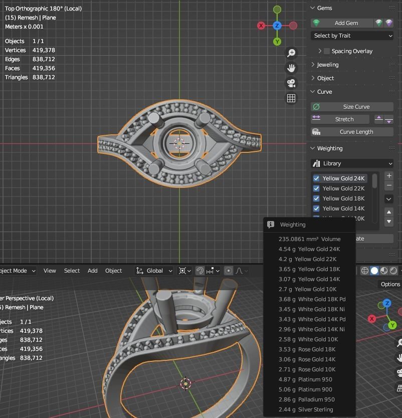 Modern engagement twist ring with diamond 3d print 3D model 3D print model_9