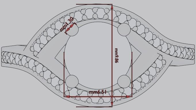 Modern engagement twist ring with diamond 3d print 3D model 3D print model_3