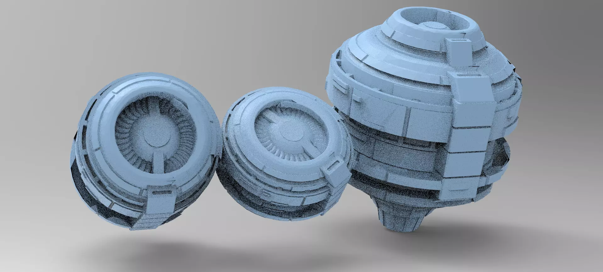 Moon base relay system 3 versions  3D model_0