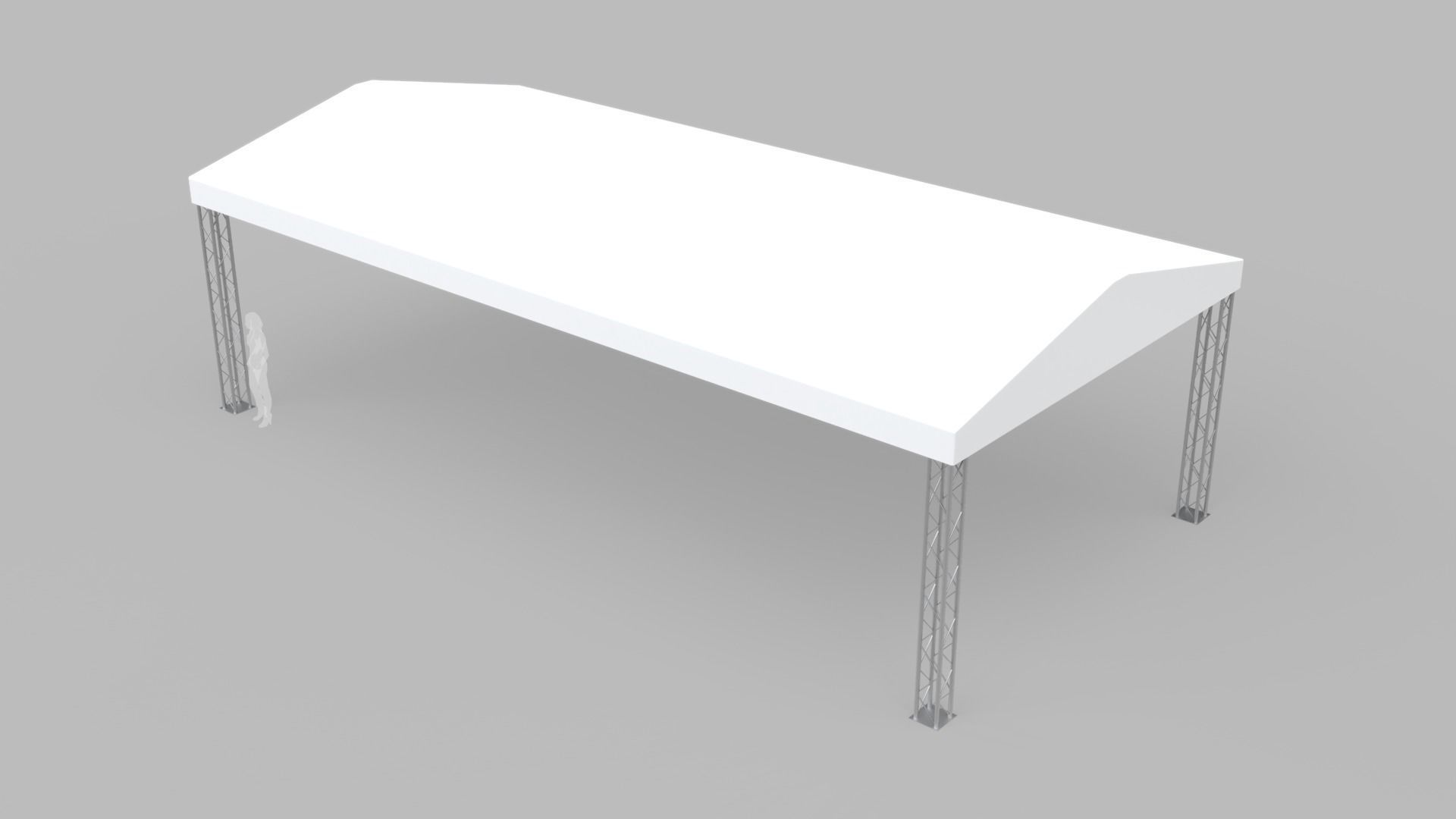 Rectangular Tent 12x6 Meters 3D model_4