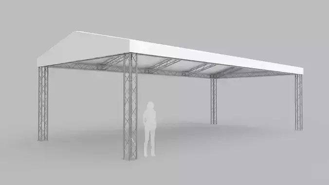 Rectangular Tent 12x6 Meters 3D model