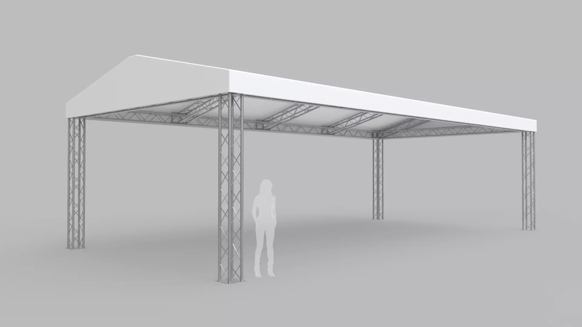 Rectangular Tent 12x6 Meters 3D model_0