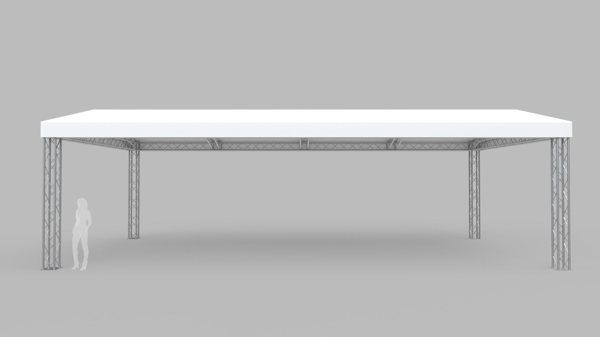 Rectangular Tent 12x6 Meters 3D model_1