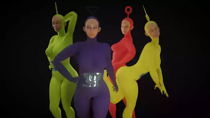 Teletubbaes teletubbies Low-poly 3D model Teletubbaes teletubbies Low-poly 3D model