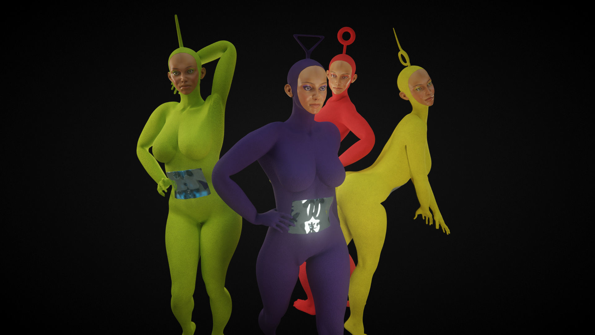 Teletubbaes teletubbies Low-poly 3D model_1
