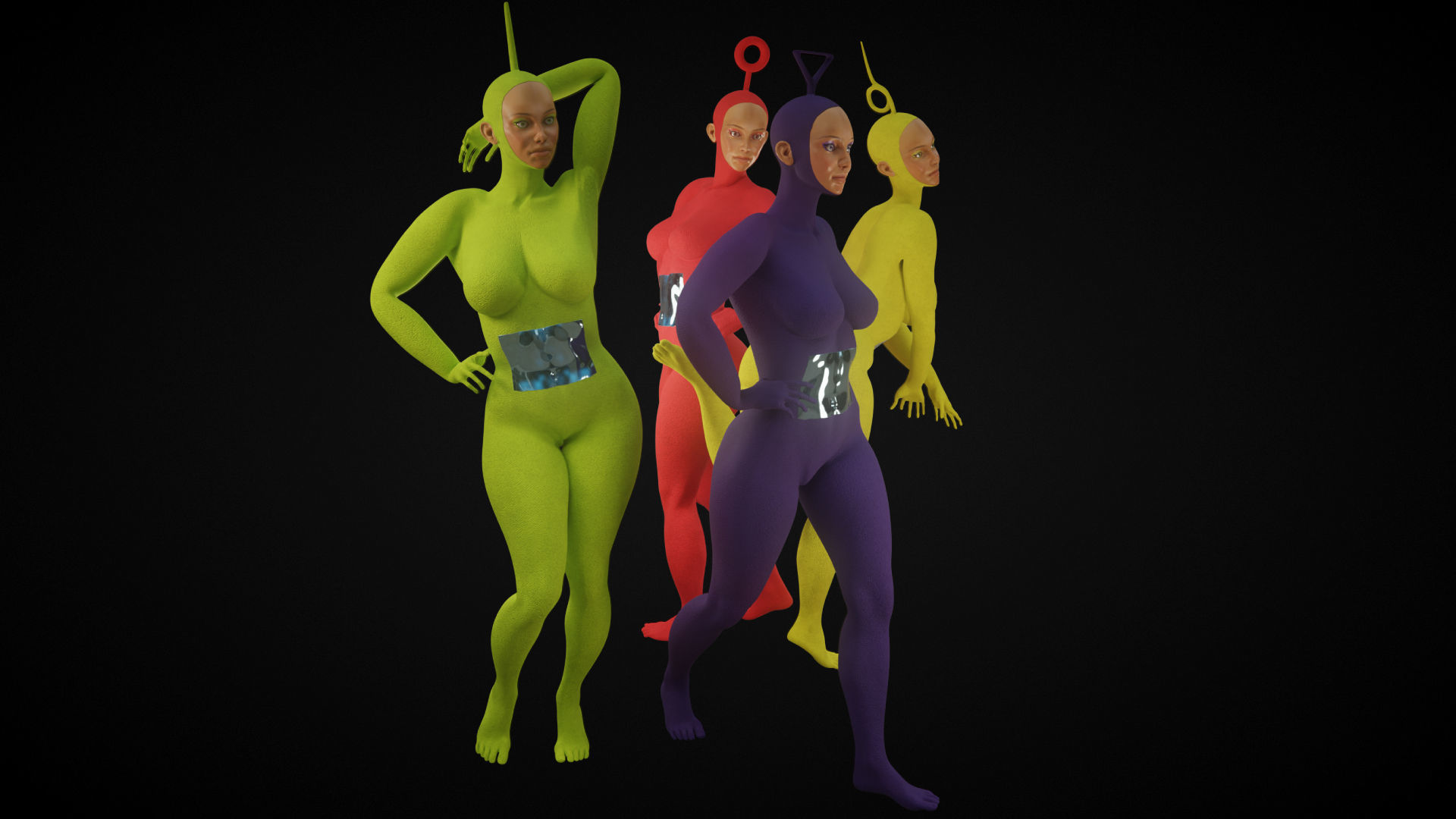 Teletubbaes teletubbies Low-poly 3D model_3