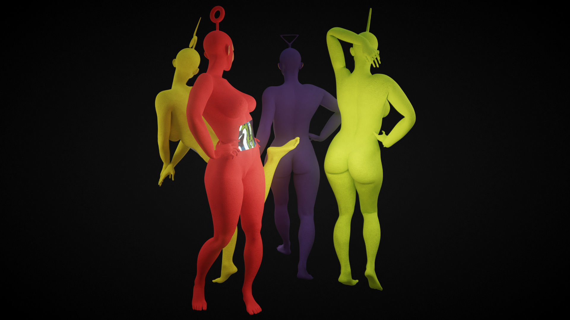Teletubbaes teletubbies Low-poly 3D model_2