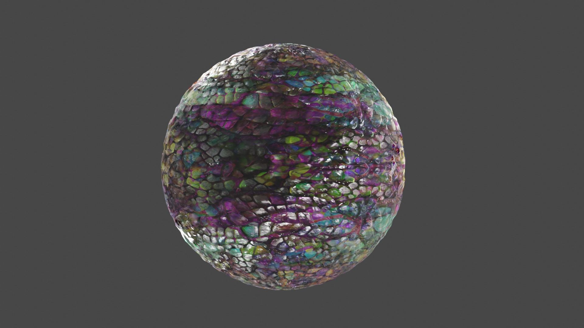 Magic seamless crystal reptile skin Low-poly 3D model_7