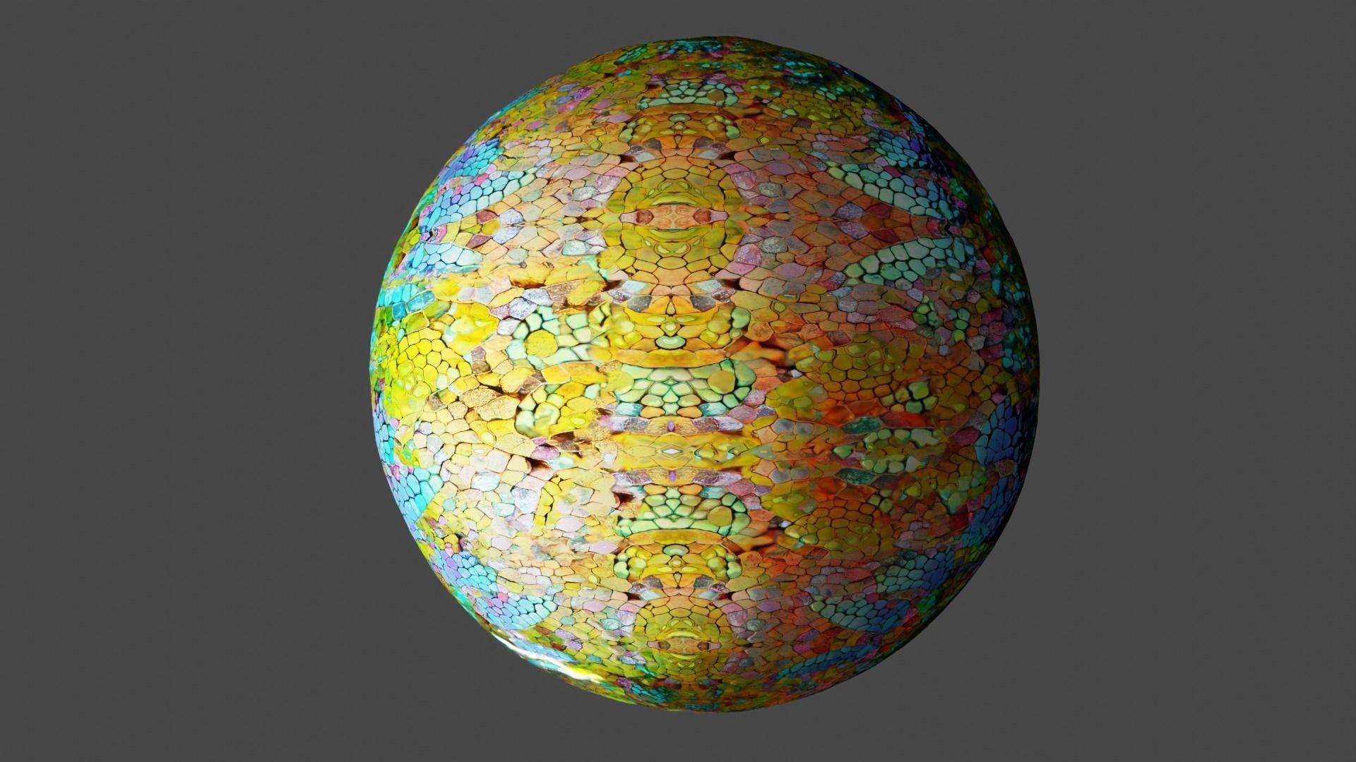 Magic seamless crystal reptile skin Low-poly 3D model_16