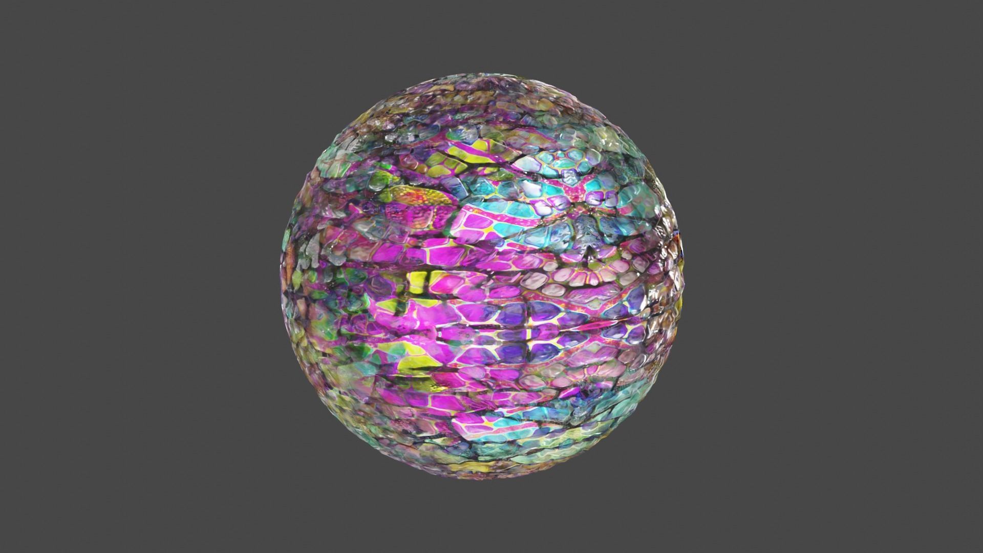 Magic seamless crystal reptile skin Low-poly 3D model_9