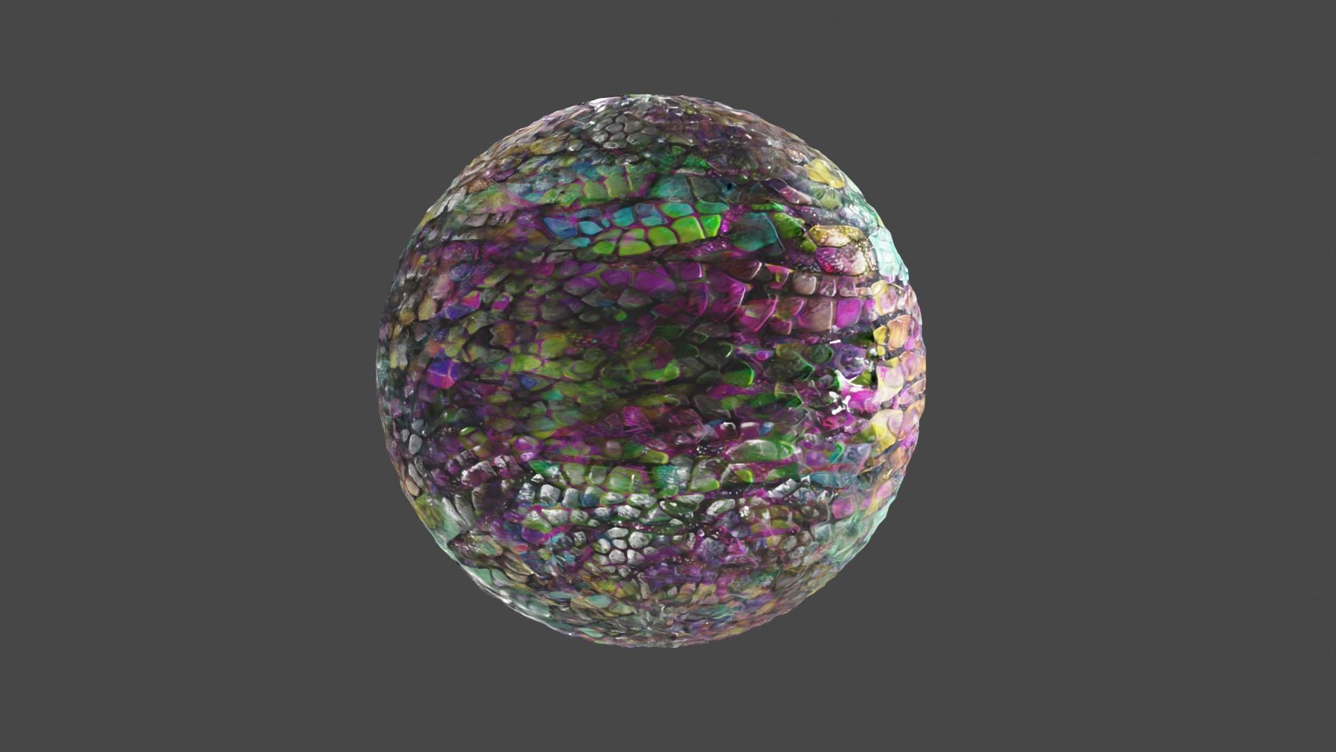 Magic seamless crystal reptile skin Low-poly 3D model_6