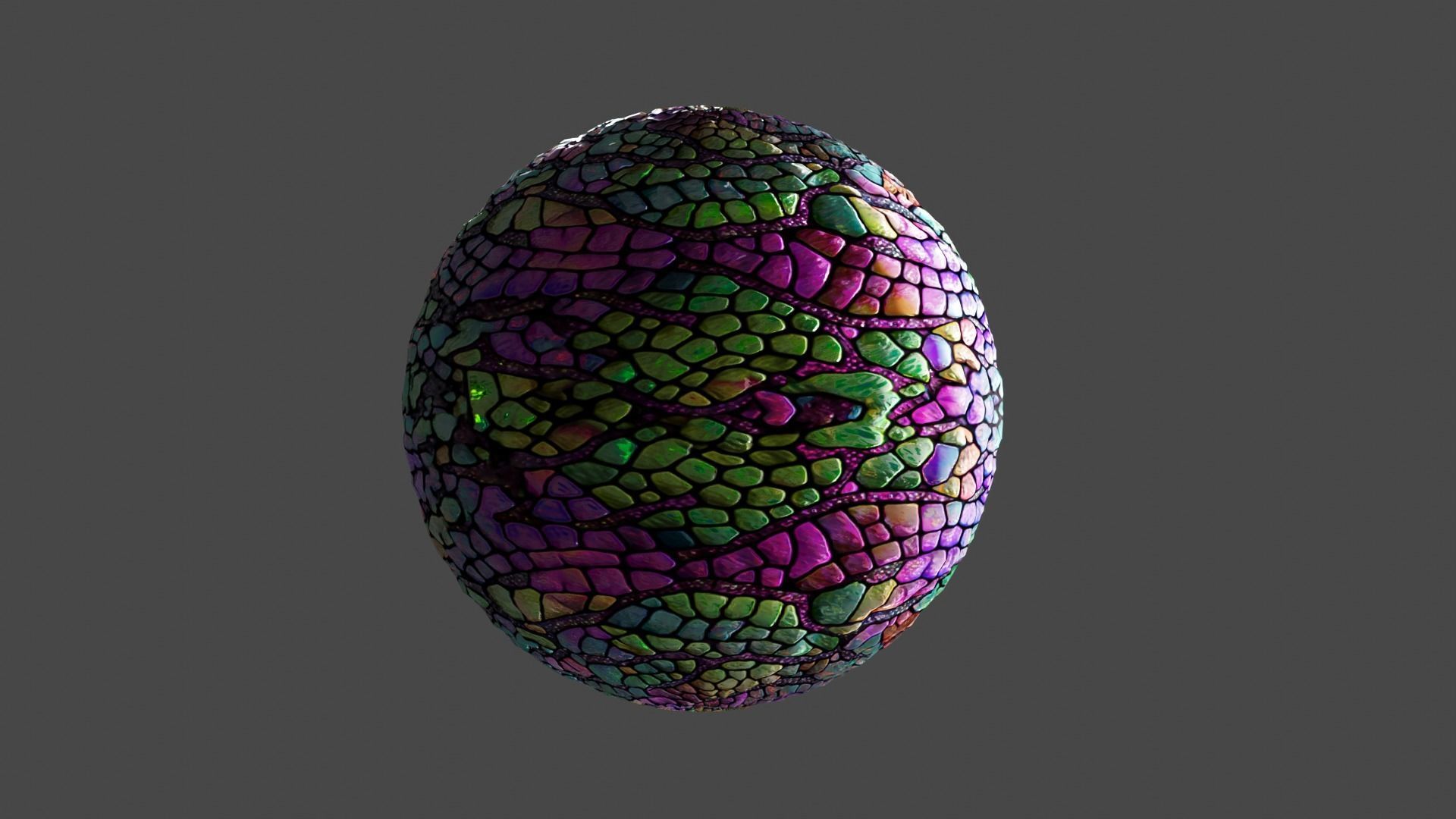 Magic seamless crystal reptile skin Low-poly 3D model_14