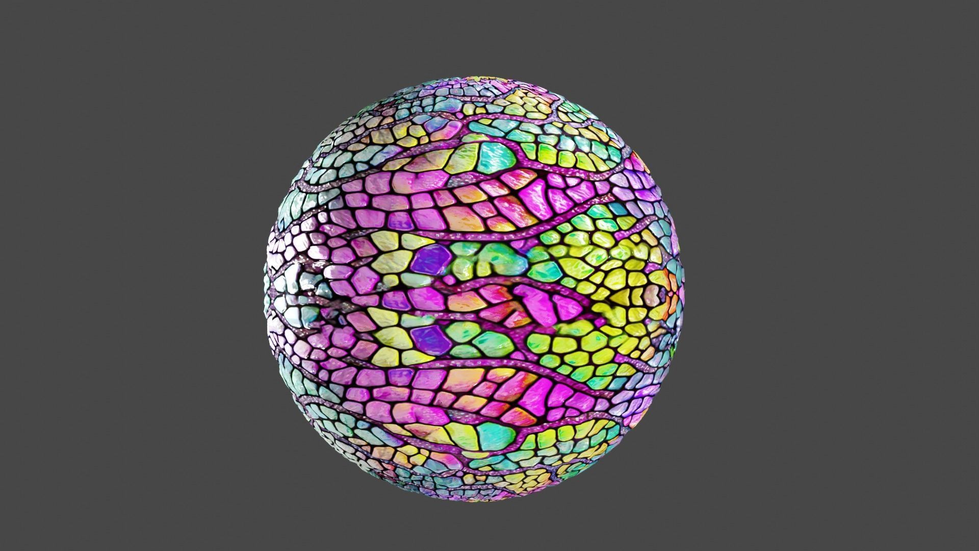 Magic seamless crystal reptile skin Low-poly 3D model_11