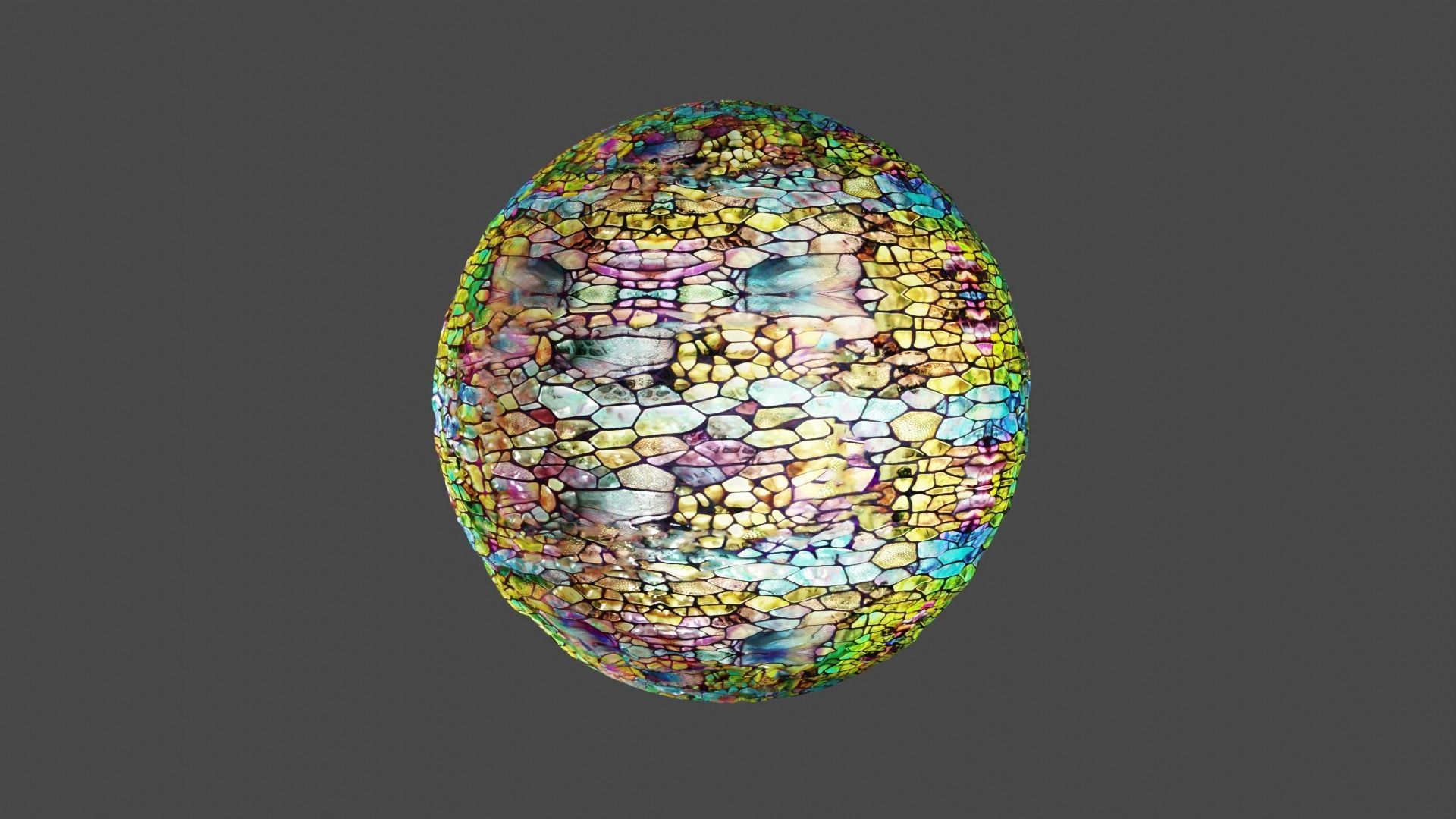 Magic seamless crystal reptile skin Low-poly 3D model_17